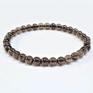 NWT 6MM Smoky Quartz Beaded Bracelet
